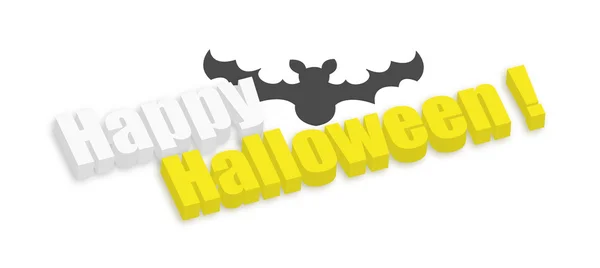 3D Halloween Banner met vliegende vleermuis — Stockvector