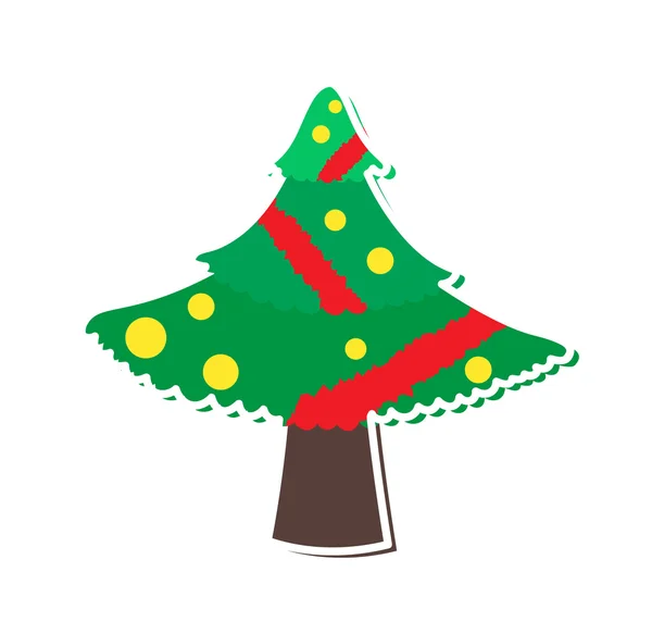 Christmas Tree Sticker — Stock Vector