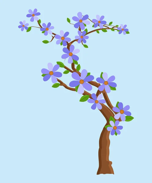 Ramas de flores rosas — Vector de stock