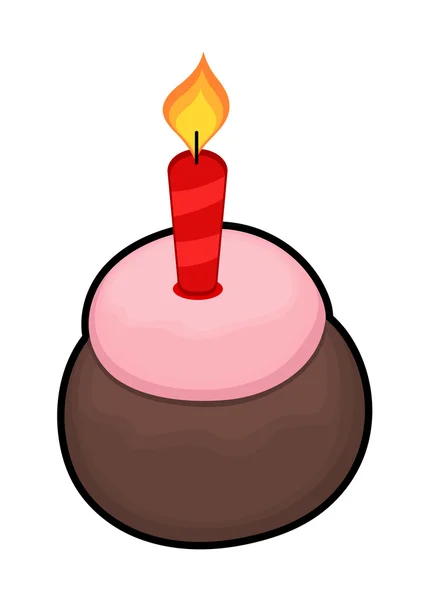 Kerze auf der Torte — Stockvektor