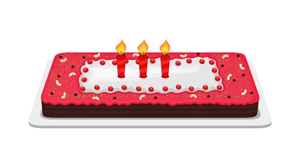 Velas en pastel de aniversario — Vector de stock