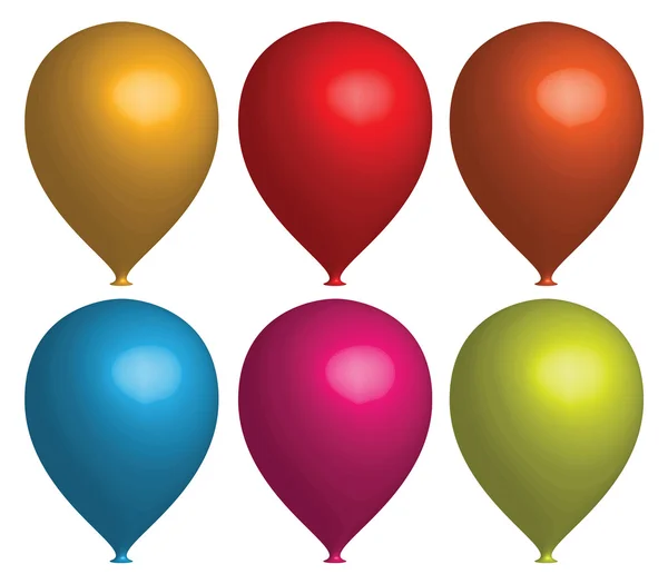 Set von bunten 3D-Luftballons — Stockvektor