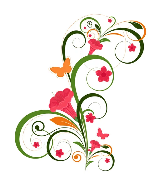 Arte decorativo de diseño floral — Archivo Imágenes Vectoriales