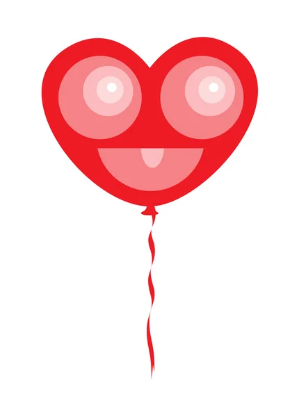 Serce Smiley balon — Wektor stockowy