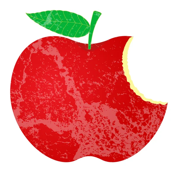 Grunge comeu forma de maçã —  Vetores de Stock