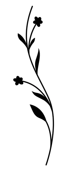 Forma negra remolino floral — Vector de stock