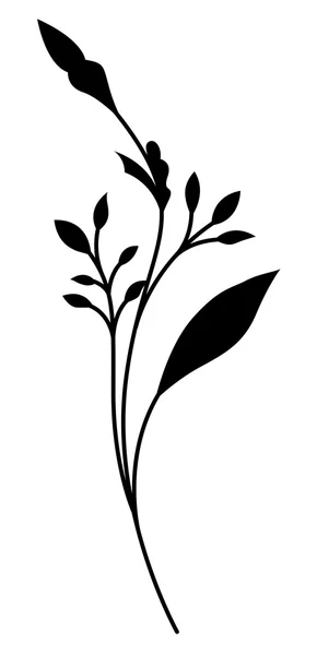 Silueta floral — Vector de stock