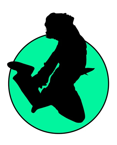 Springen man silhouet — Stockvector