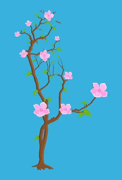 Rosa blommor Plant vektor — Stock vektor