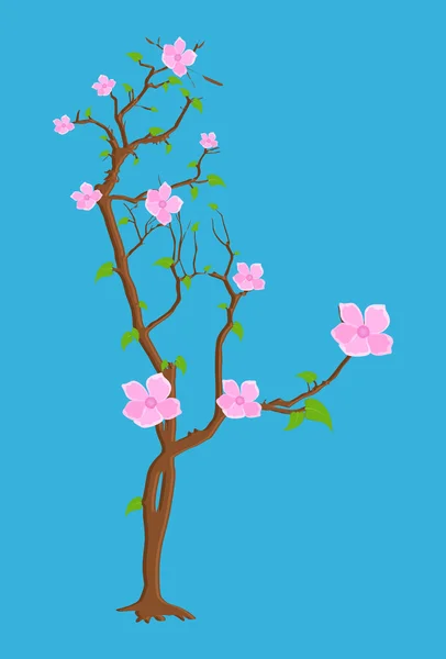 Roze bloemen Plant Vector — Stockvector