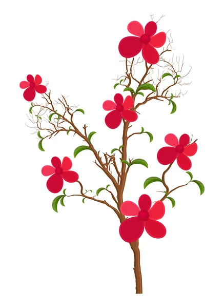 Planta decorativa de flores — Vector de stock