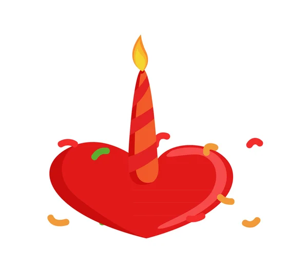 Valentine Heart and Candle Vector — Stock Vector