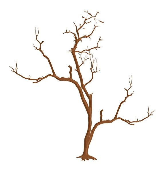 Suché mrtvý strom tvaru vektoru — Stockový vektor
