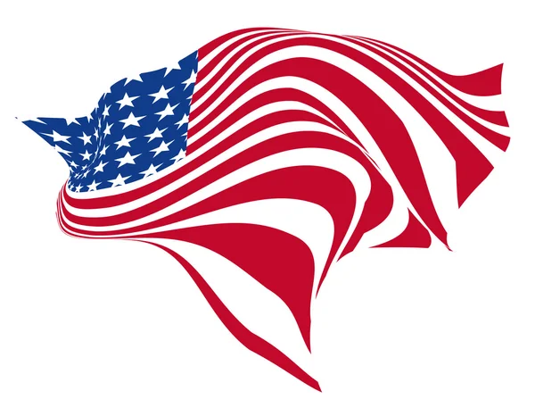 Flying USA Flag Wave — Stock Vector