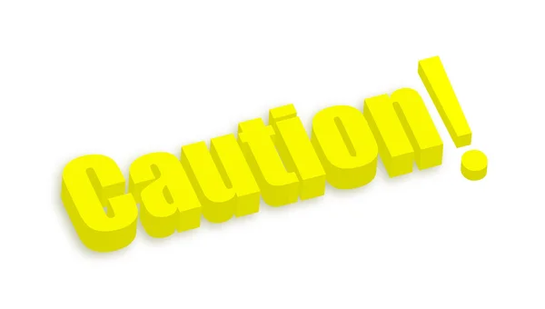 Caution 3d Text — Stock Vector