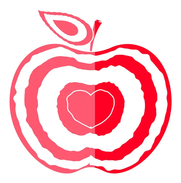 Love Heart Apple Shape — Stock Vector