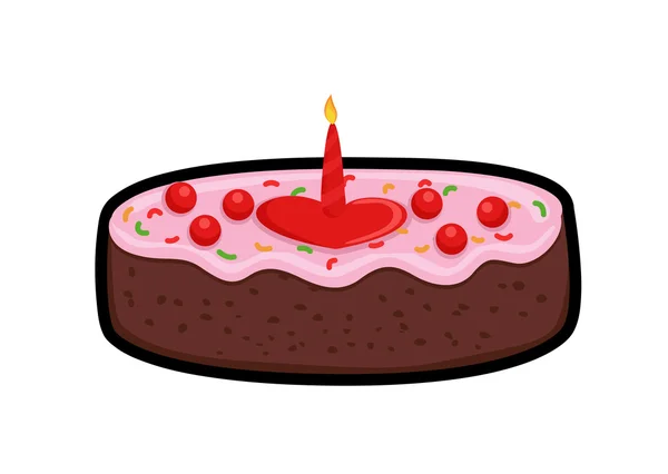 Aniversario de pastel de corazón — Vector de stock