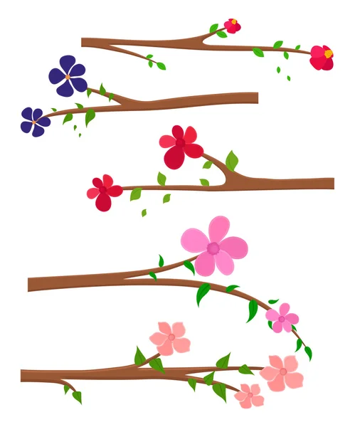 Flowers Branches Designs — Stock Vector