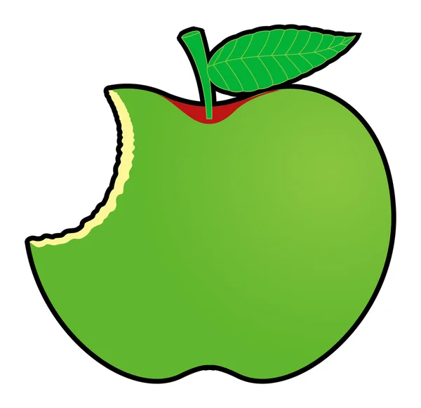 Green Eaten Apple Design — Stock Vector