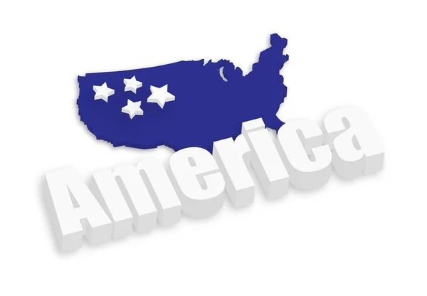 3D Amerika Térkép — Stock Vector