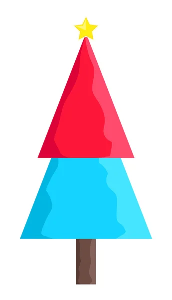 Árbol de Navidad de colores con estrella — Vector de stock