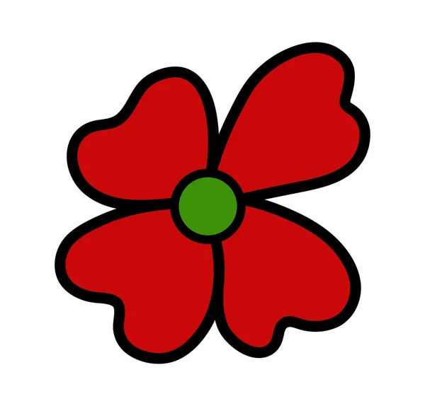 Röd Daisy Clipart — Stock vektor