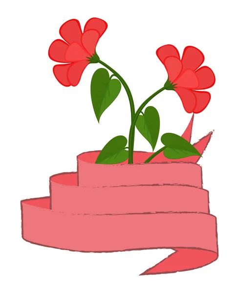 Rosa blommor med menyfliksområdet Banner — Stock vektor