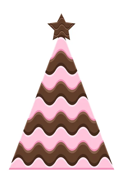 Chocolaty Christmas Tree Design — Stock Vector