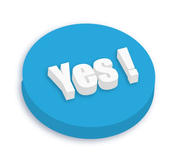 3d Yes Banner — Stock Vector