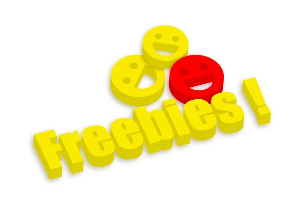 Feliz Smiley con Freebies — Vector de stock