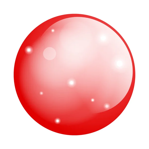 Röd glansig cirkel ballong — Stock vektor