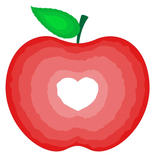 Jablko srdce — Stockový vektor