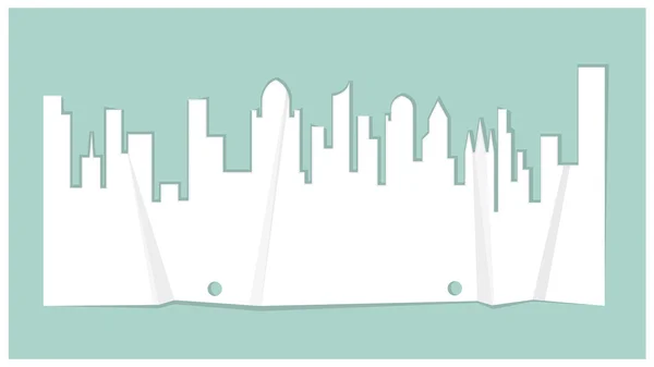 Écraser papier Skyline — Image vectorielle