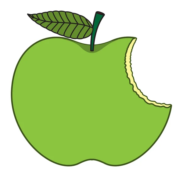 Grüner Apfel gegessen — Stockvektor