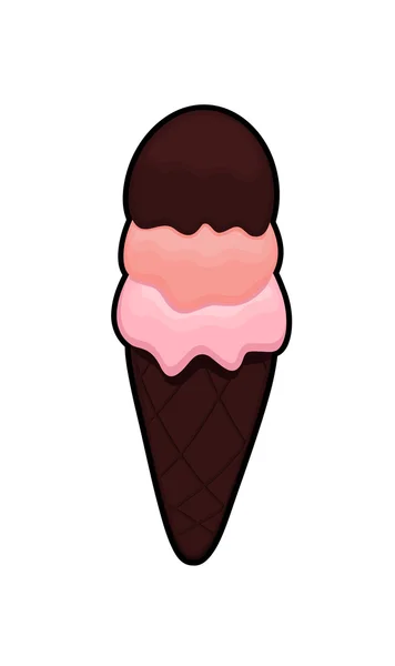 Chocolaty Softy Ice Cream — Stockvector