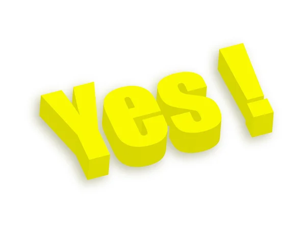 3d Yes Text — Stock Vector