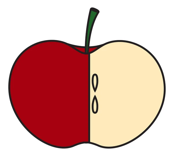 Geschnittener Apfel — Stockvektor