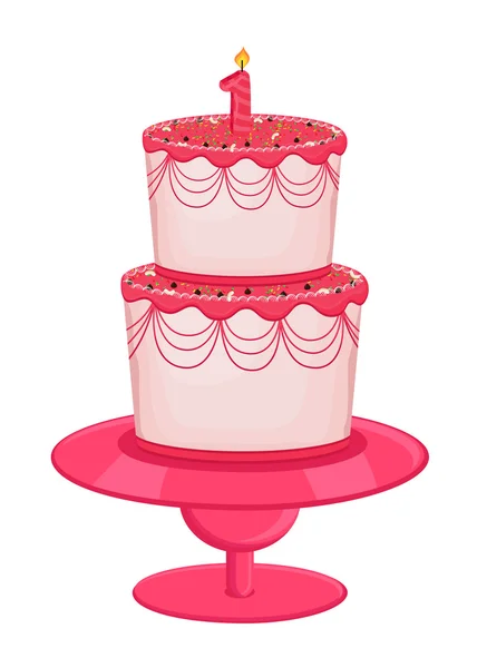 First Birthday Cake — Stock Vector