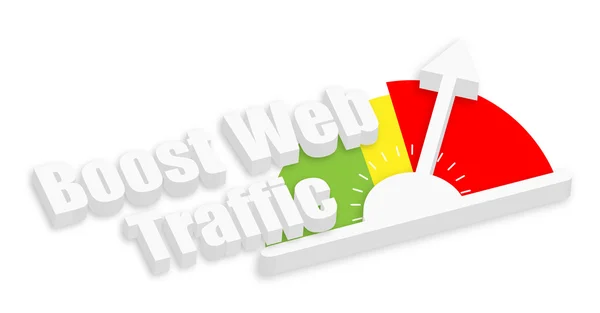 Aumentar el medidor de tráfico web — Vector de stock