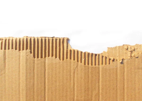 Tattered Cardboard on White — Stock Photo, Image