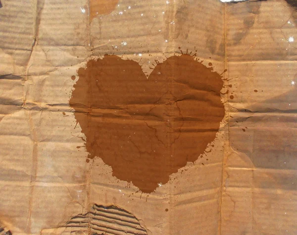 Grunge Heart Cardboard — Stock Photo, Image