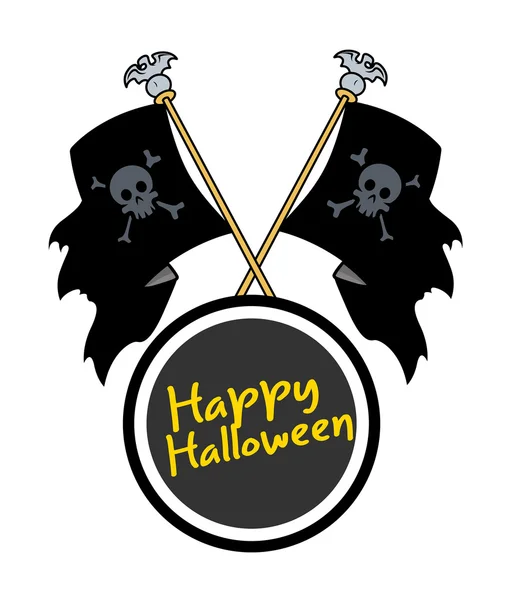 Marco de banderas de Halloween feliz — Vector de stock