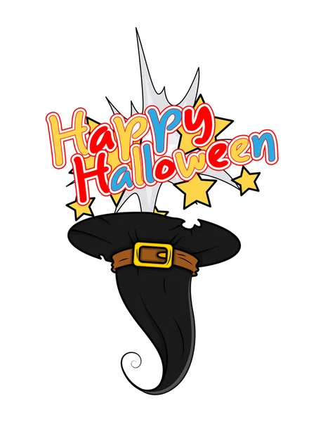 Happy halloween čarodějnice klobouk — Stockový vektor