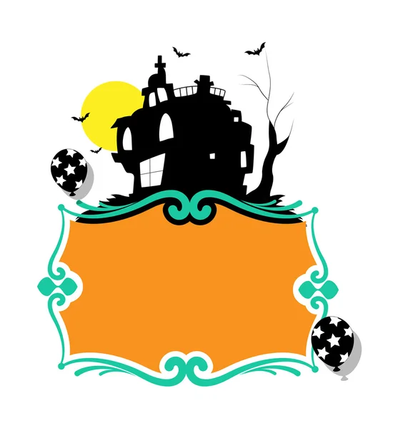 Banner embrujado de Halloween Hause — Vector de stock