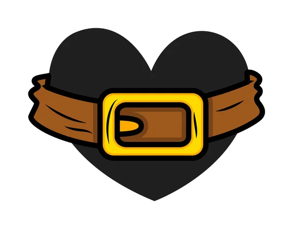 Coeur rétro avec ceinture — Image vectorielle