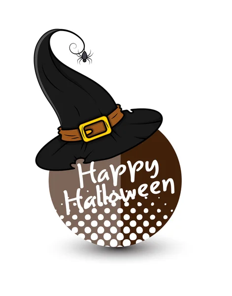 Happy Halloween Witch Hat Banner — Stock Vector