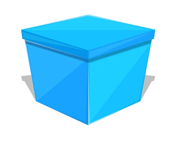 Caja de regalo azul — Vector de stock