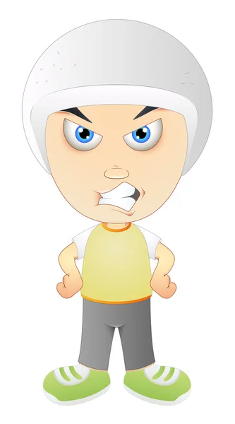 Geïrriteerde Cartoon Boy — Stockvector