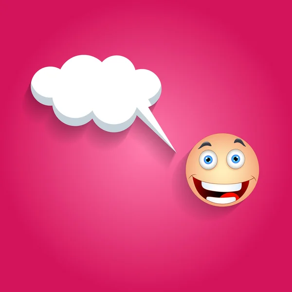 Happy Smiley met tekstballon — Stockvector