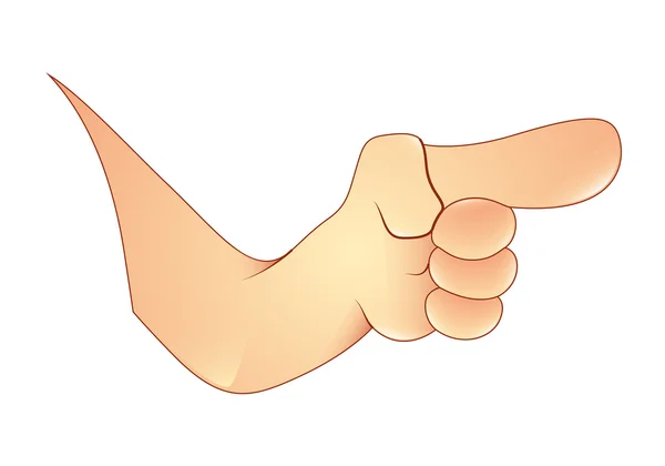 Cartoon wijzende vinger Hand — Stockvector